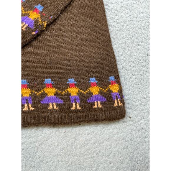 Vintage Loreto Women's Size L Alpaca Brown Printed Sweater - Picture 11 of 15